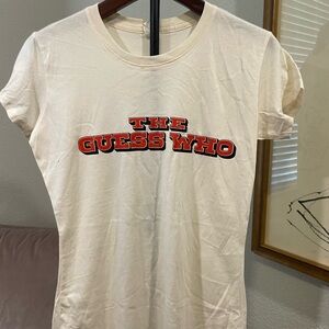 Fitted Cream Short Sleeve Tee with Retro Graphic